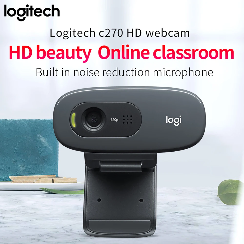 Компьютер logitech c270/c270i HD usb/Веб камера для ноутбука 720p с микрофоном смарт конференц