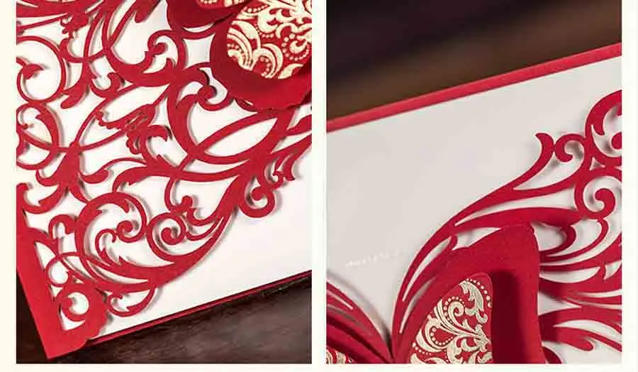 Свадебные пригласительные открытки с бабочкой в китайском стиле для помолвки