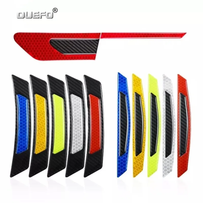 4 шт. автомобильные наклейки отражающие полосы из углеродного волокна двери