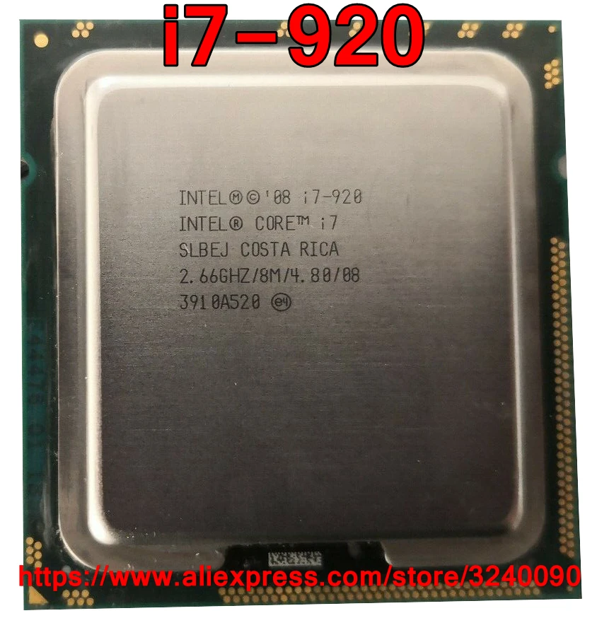 Оригинальный четырехъядерный процессор Intel CPU Core i7 920 2 66 ГГц 8 Мб разъем 1366