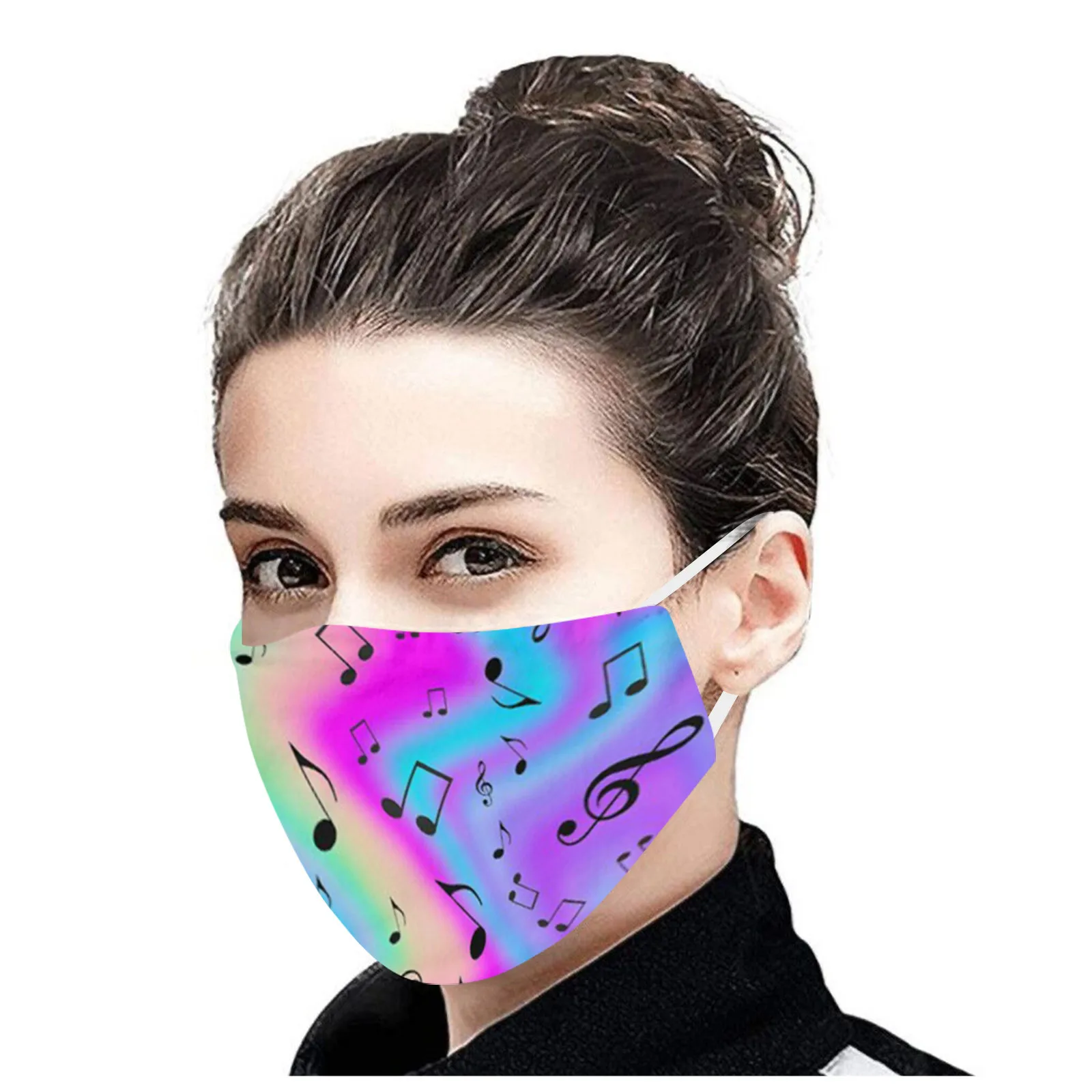 1 шт. взрослая Мода музыкальная нота печатных маска для защиты лица моющийся