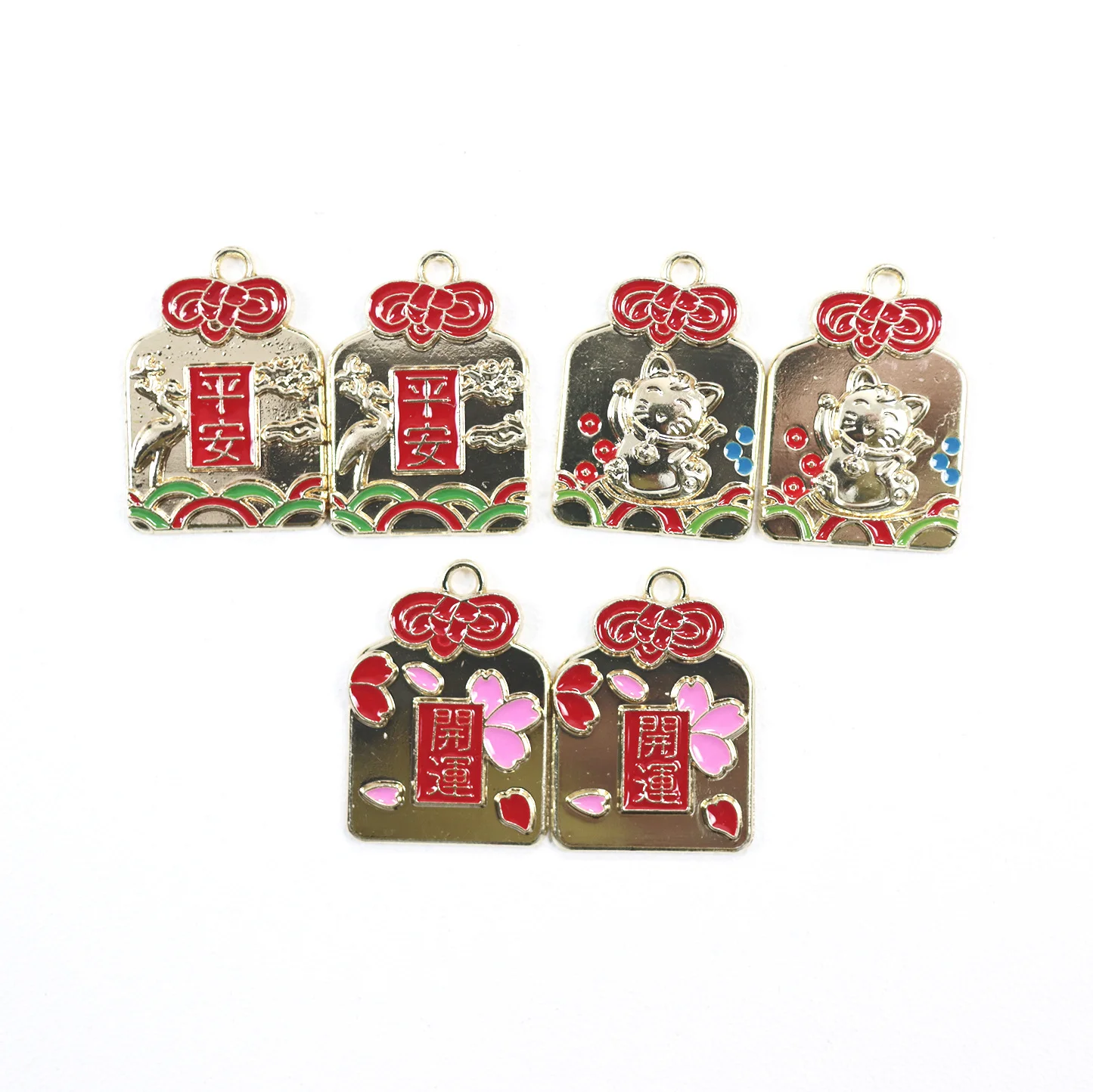 

Ping'an Zhaocai cat tag Kaiyun alloy jewelry accessories rubber band Earrings Pendant used for DIY, necklace, earrings, accessor