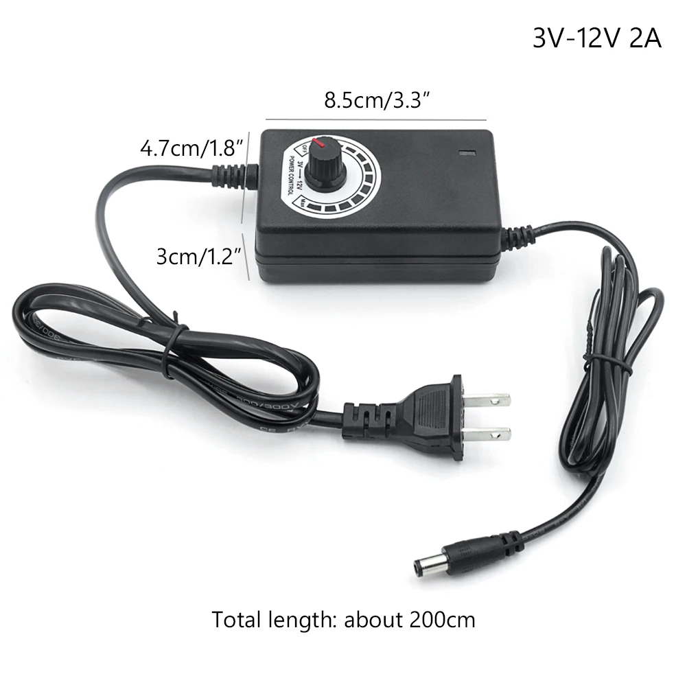 AC 100 240V Регулируемый адаптер питания DC 3 12V 2A 9 24V 1A США/ЕС Разъем для светодиодных