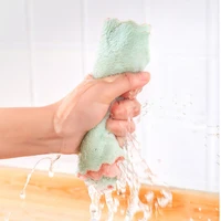 microfiber kitchen dish cloth double layer super absorbent special fish scale wipes glass cleaning housework cleaning cloth