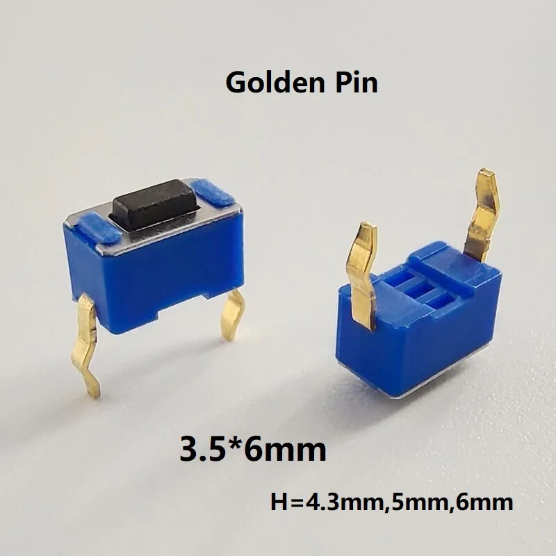 50 шт. микро кнопочный переключатель 4 3x6 мм H =/5 DIP Golden 2Pin моментальный тактовый 260GF