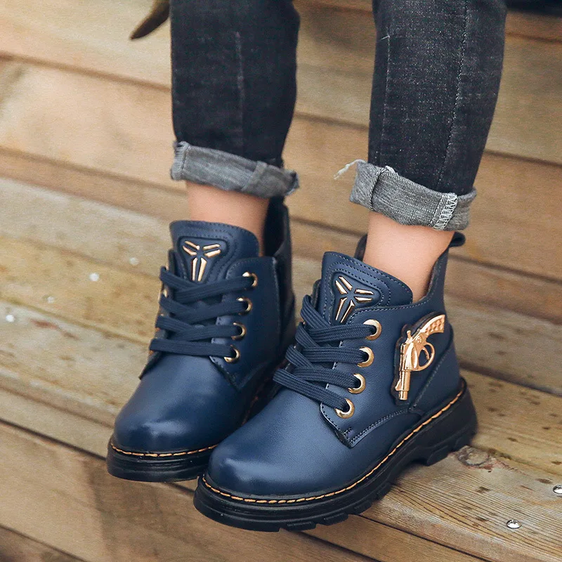 Новинка 2020 Детские Ботинки Martin из свиной кожи обувь в британском стиле для