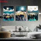 Алмазная 5D живопись сделай сам, картина с изображением леса, гор, восхода солнца, полноразмерная круглая Алмазная вышивка, абстрактный пейзаж, вышивка крестиком, домашний декор