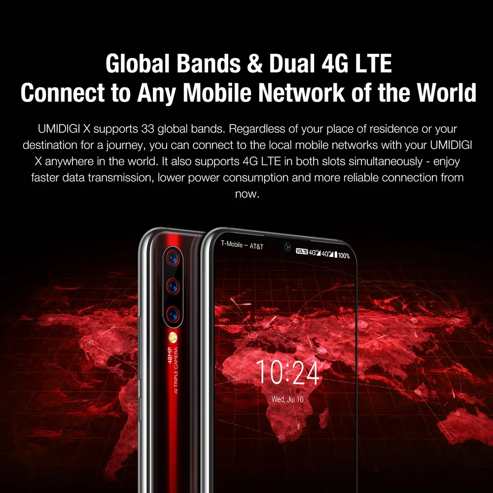 UMIDIGI X 6,35 дюймов AMOLED 4 Гб 128 ГБ глобальная версия Смартфон Android 9,0 Helio P60 48MP 4150 мАч отпечаток пальца NFC 4G мобильный телефон