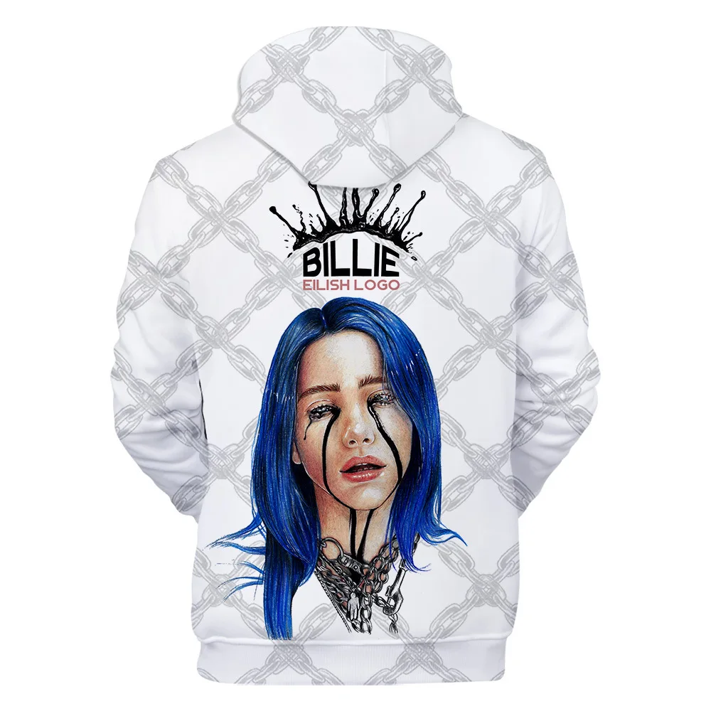 Модный дизайн Billie Eilish 3D толстовки Толстовка для мужчин и женщин Billie Eilish толстовки с капюшоном осенне-зимняя одежда куртки