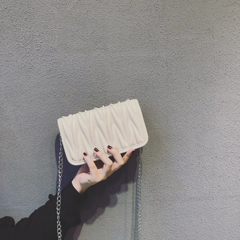 

Purses and Handbags 2020 Women's Bag PU Leather Solid Color Soft Leather Fashion Messenger Bag Chain Bag Shoulder Diagonal Bag