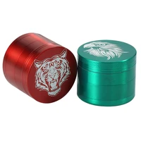 4 layers 2 inches 50mm tobacco grinder black zinc alloy metal herb herbal cutter weed crusher laser engraved logo custom made