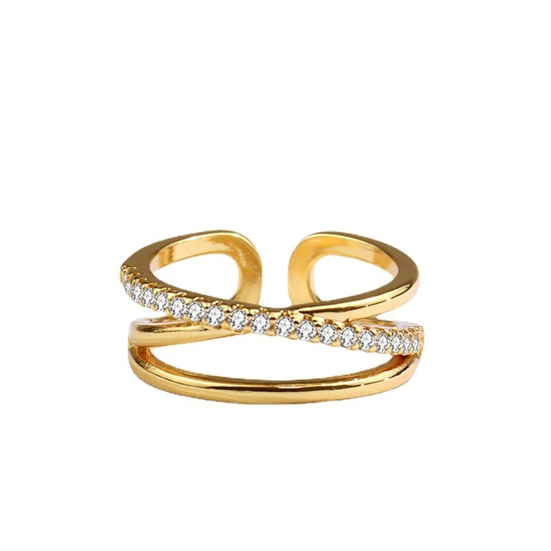 

Wide Hollow Gold Rings Opening Resizable Fashion Personality 2021 Trend Jewelry Adjustable Ring