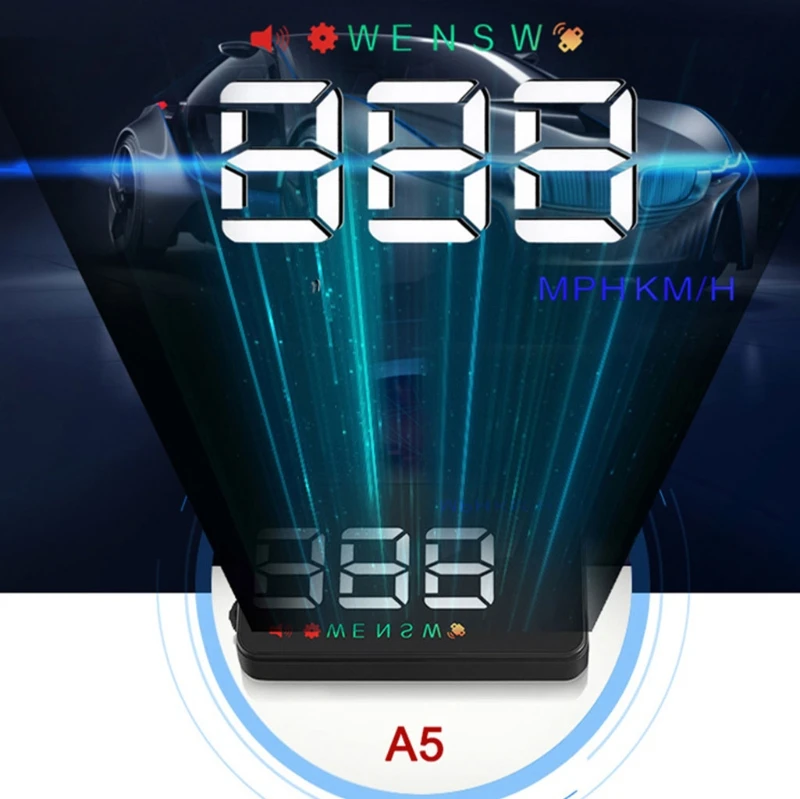 

3.5inch A5 GPS HUD Head Up Display Km/h MPH Digital Speed Warning Alarm