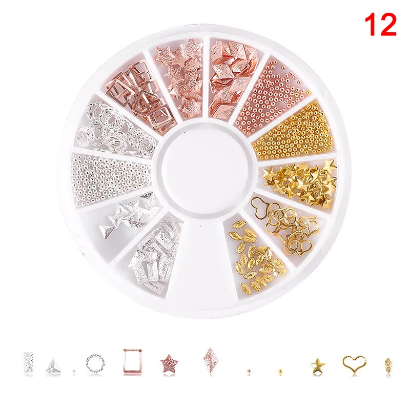 Сплав заклепки дизайн ногтей наклейки лоток 3D для женщин девочек Дети DIY