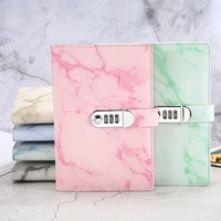 a5 marble texture notebook password lock notebooks leather notepad agenda 2020 weeks diary month planner school stationery gift