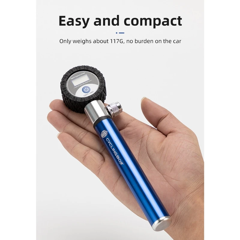 

Bike Pump with Digital Pressure Gauge, 120 PSI Bicycle Mini Pump