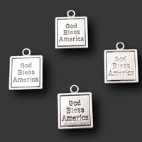 10pcs silver plated god bless america tags pendants bracelet earrings accessories diy charms for jewelry crafts making 1815mm