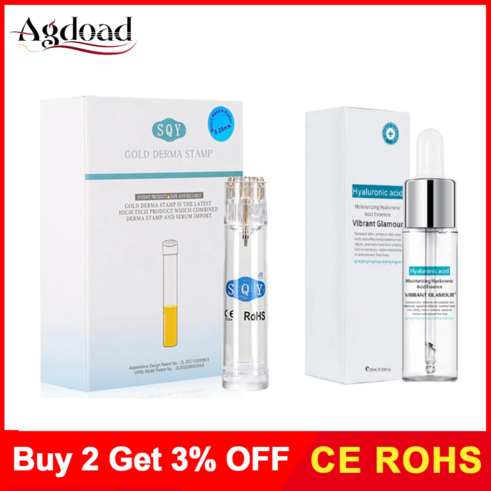 Дерма ролик иглы титановая Золотая Derma Штамп для женщин красоты уход за кожей