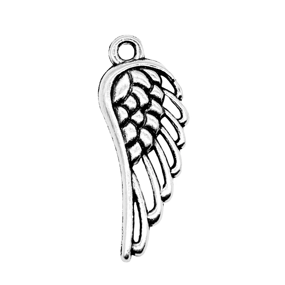 

Charms For Jewelry Making 10pcs Angel Wing Charms 34x14mm Antique Silver Planted