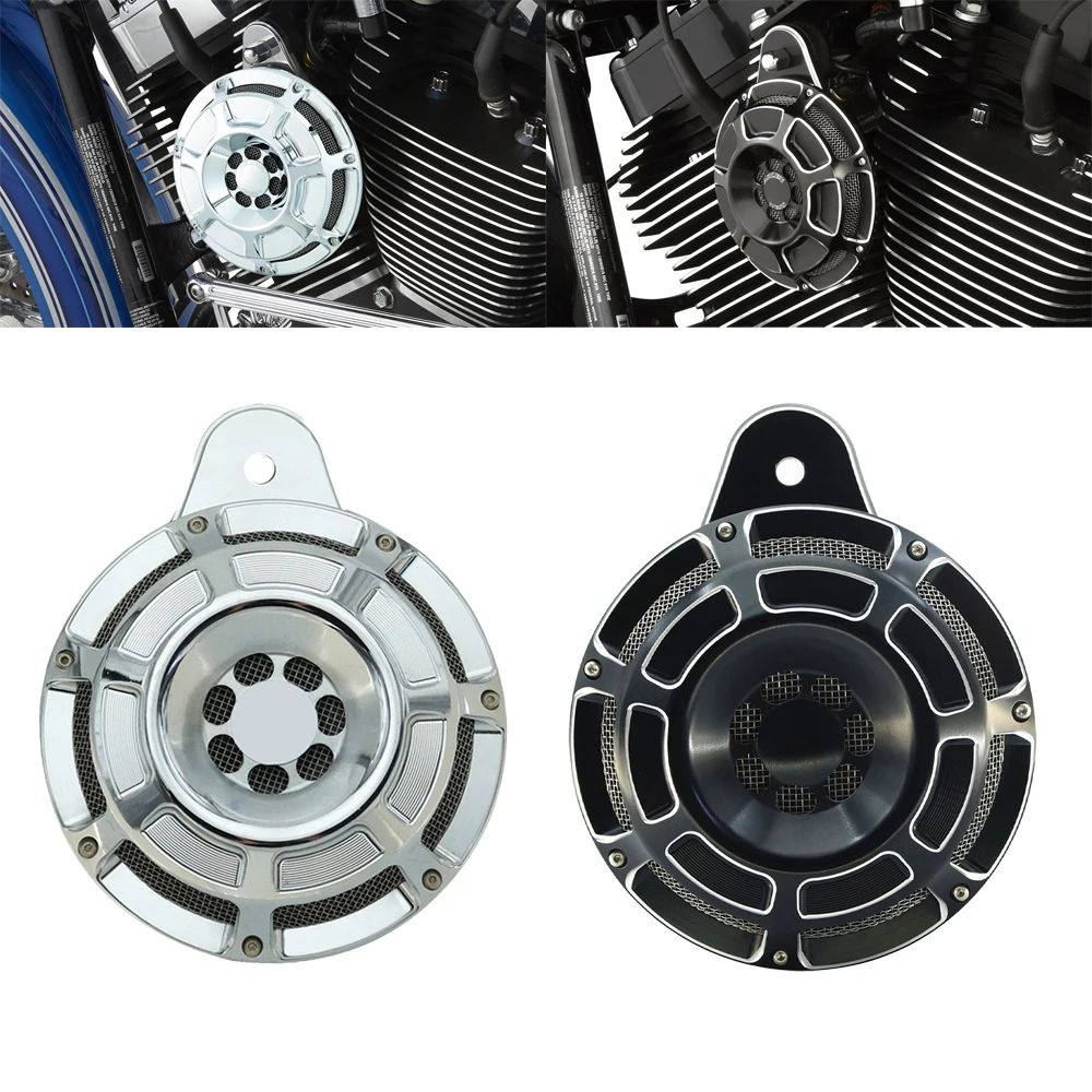 

Motorcycle CNC Horn Kit Cover Black Chrome For Harley Touring Street Glide FLHX Big Twin Cam 1991-up For Sportster XL 2007-2021