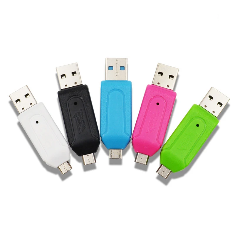 Новый OTG кардридер 2 в 1 с Micro USB и высокоскоростной USB2.0 Универсальный TF/SD для Android