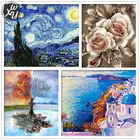 Алмазная живопись, наборы для взрослых, звездная ночь, Алмазная мозаика, Санторини, полная вышивка, четыре сезона, дерево, 5D алмазная живопись, Декор