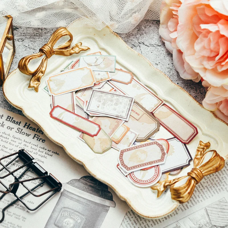 Винтажные стикеры в виде рамок кофейных 38 шт./лот антикварные бумажные для