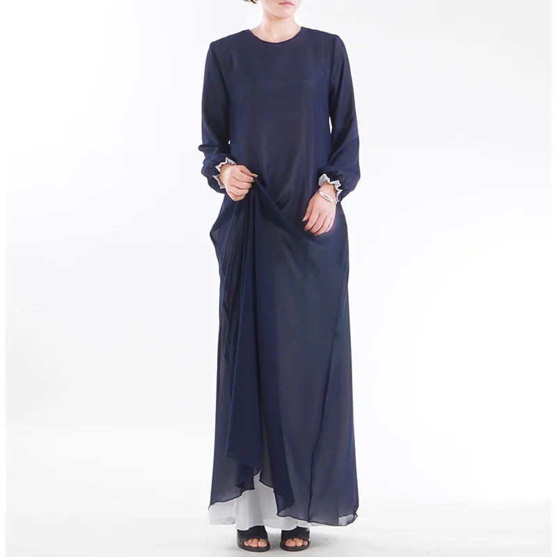 

Muslim Abaya Pakistani Clothing Dress High-density Chiffon Double-sided Wear Basic Long Skirt Ms Ethnic Style Arabian Dubai Robe