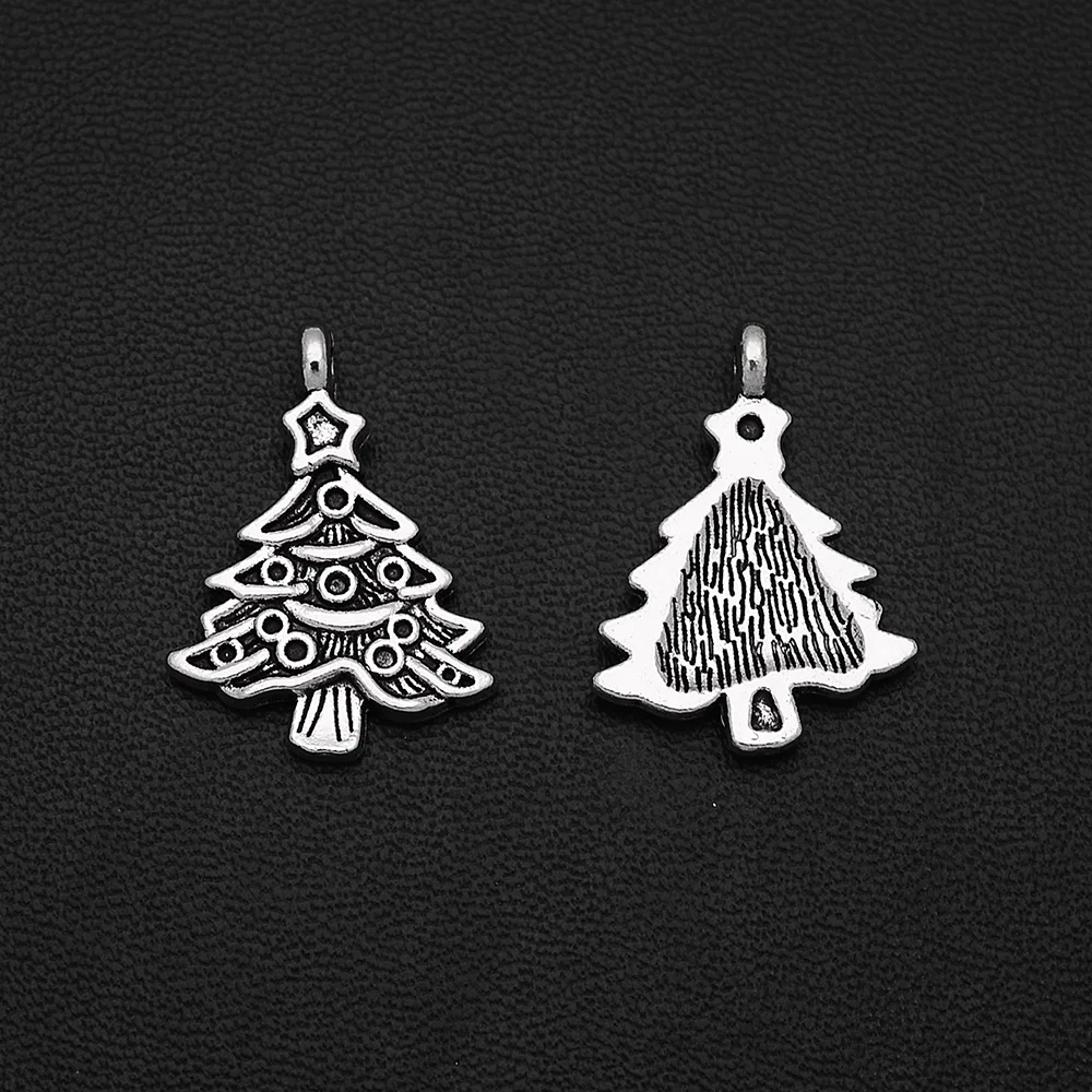 Винтажные зимние подвески в стиле ретро с серебряным покрытием 20 шт./лот 17x24 мм -