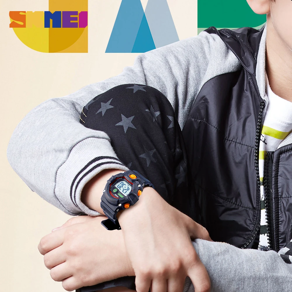 

SKMEI New Kids Watches Digital Wristwatches 50M Waterproof Plastic Case Alarm Boys Girls Children Watch reloj relogio infantil