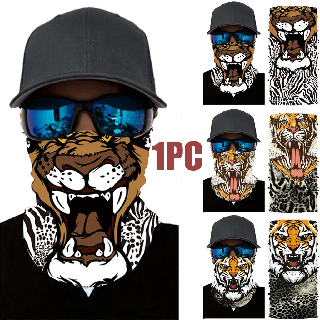 

Outdoor Turban Neck Windproof Sun Protection Mask Sports Safety Face Mask Animal Fierce Expression Multifunctional Gift
