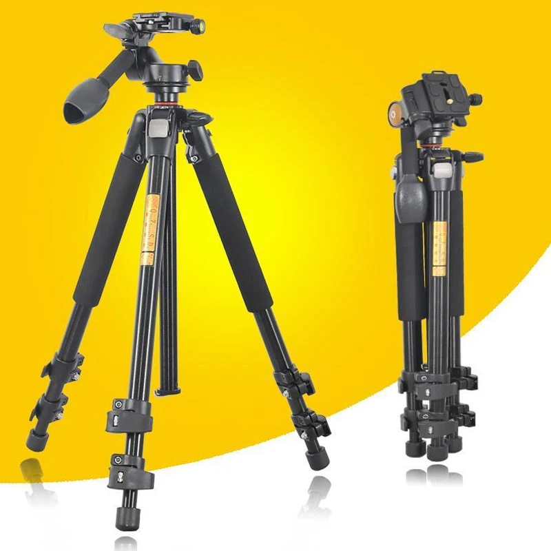 

QZSD Q303 Professional Camera Tripod Quick Release Plate Single Handle Hydraulic Damper Head Suit Tripe Tripodes Accessories
