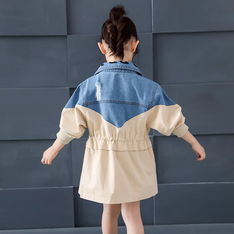 Джинсовые куртки для девочек модные свободные удобные джинсовые пальто Детская