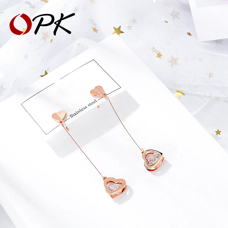 Женские серьги-гвоздики в форме сердца OPK романтические серьги из нержавеющей