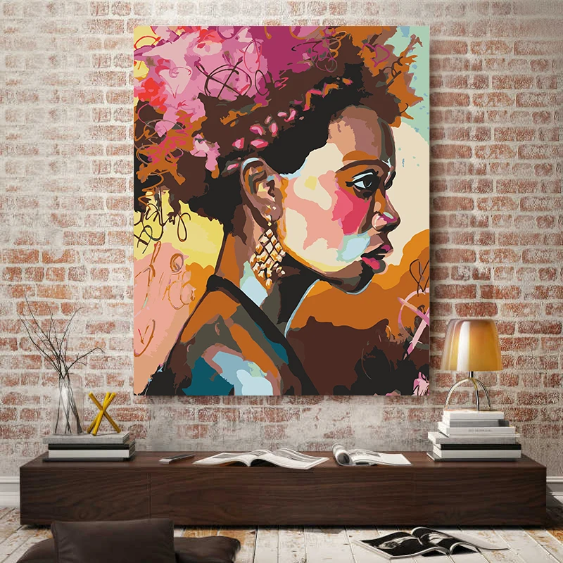 Картина по номерам африканская леди красота портрет картины маслом ручной