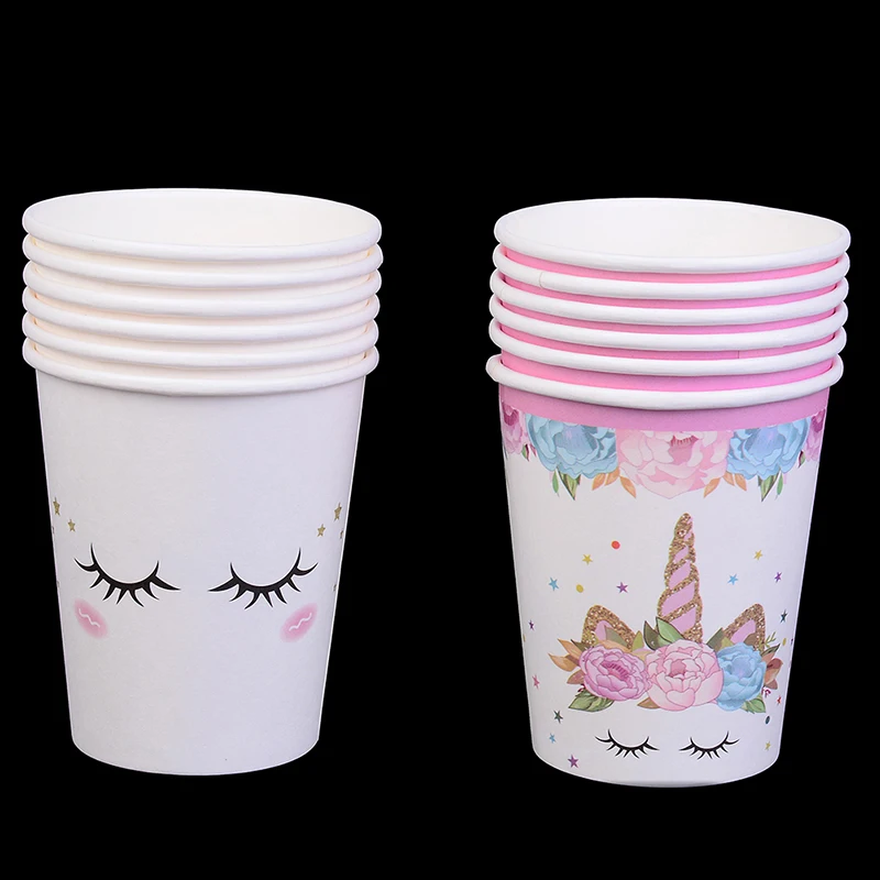 Одноразовые бумажные стаканчики милый мультяшный Единорог бумажный стаканчик