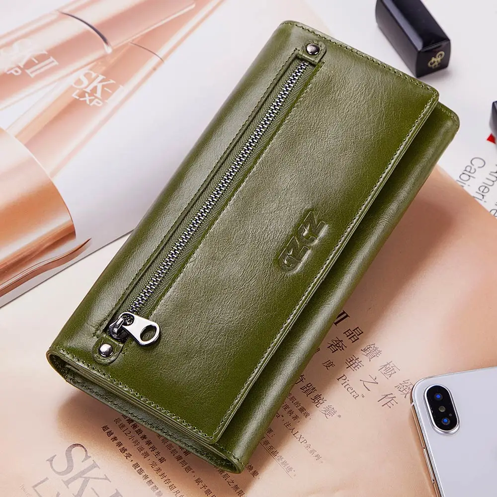 RFID Для женщин модная обувь из натуральной кожи кошелек женский сумочка для денег