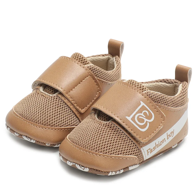 Кроссовки из ПУ кожи на липучке нескользящая подошва