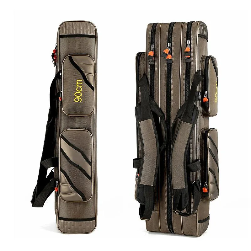 

Outdoor 3 Layer Fishing Bags Waterproof Fishing Tackle Bag Fishing Rod Bag Pole Bags Storage Case Carp Fishing Tackle