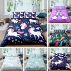 Мультфильмы милый единорог Радуга Постельное белье милые 23 шт. Queen King Размеры домашний текстиль девушки одеяло для мальчика набор пододеяльников