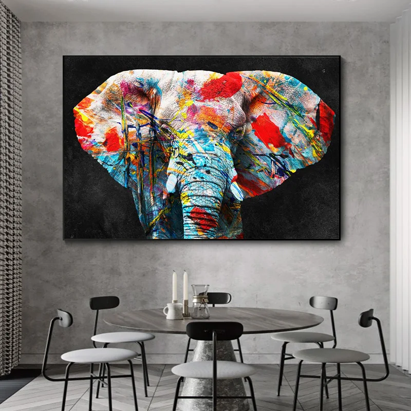 Абстрактные животные принты и плакаты в стиле брызг современные настенные