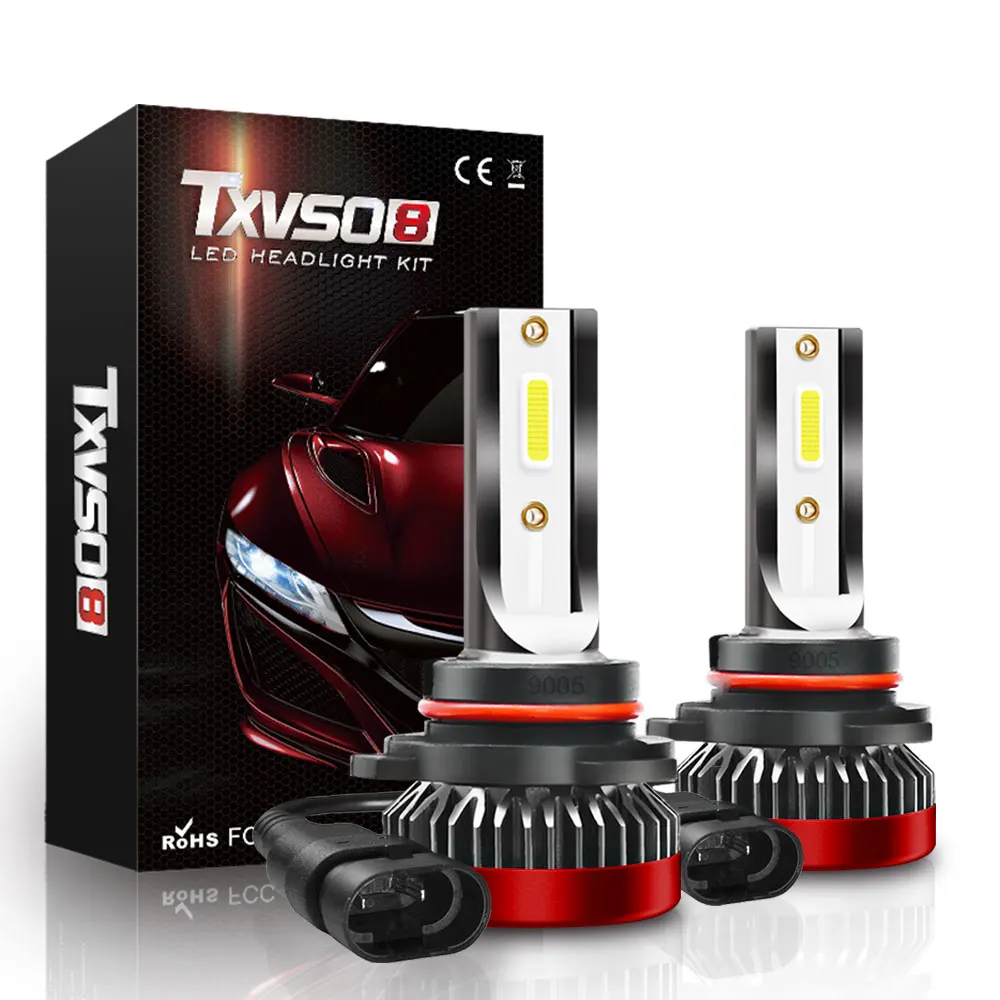 

TXVSO8 COB 9005 HB3 H4 LED Headlight Bulb 12V Car Light 6000K White 80W Universal Mini Diode Lamps 8000LM Ampoule Led Voiture