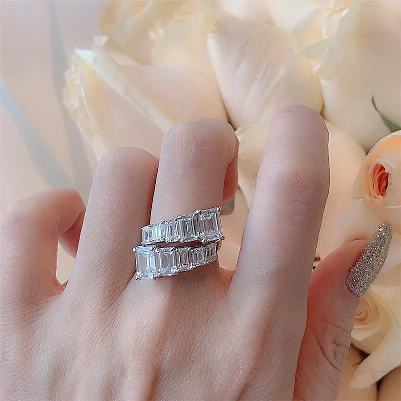 

Luxury Shinning Zircon Big Statement Rings For Women Etrendy Personality Designer Fashion Jewelry Wholesale