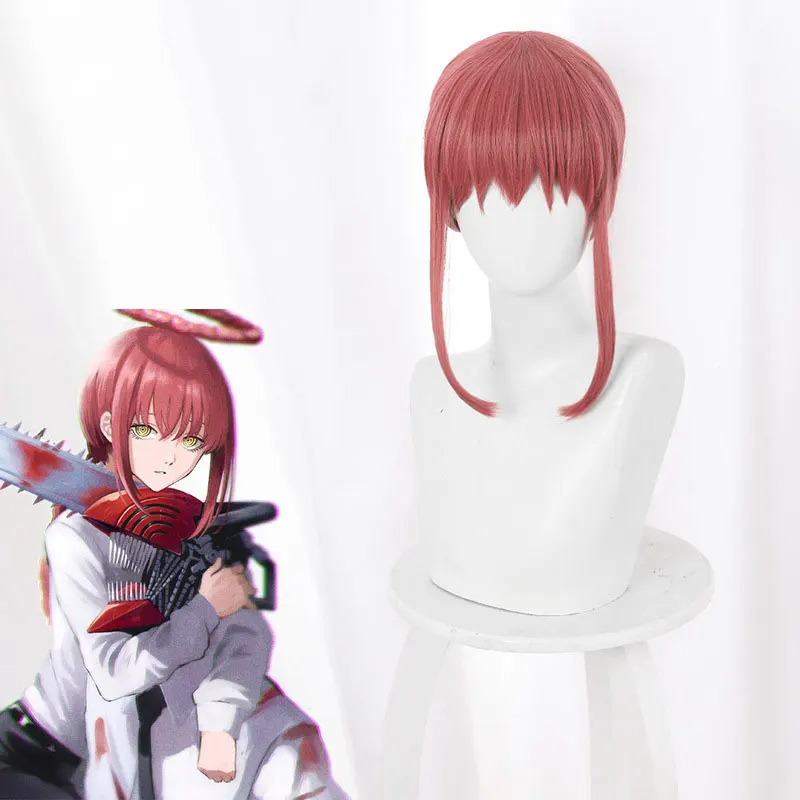 

Chainsaw Man Cosplay Makima 70cm Long Braid Wig Christmas Rose Red Wig Cosplay Anime Cosplay Wigs Heat Resistant Synthetic Wigs