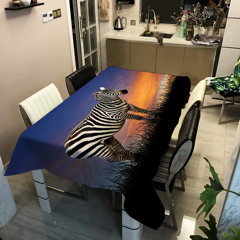 

Modern style household stick figure printing washable decorative household waterproof tablecloth