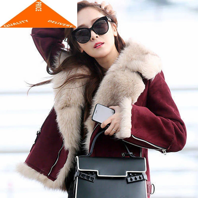 Куртка женская зимняя из натуральной кожи модная утепленная куртка