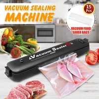 220v110v 90w household food vacuum sealer mini kitchen packaging machine film sealer vacuum packer with 15pcs vacuum saver bags