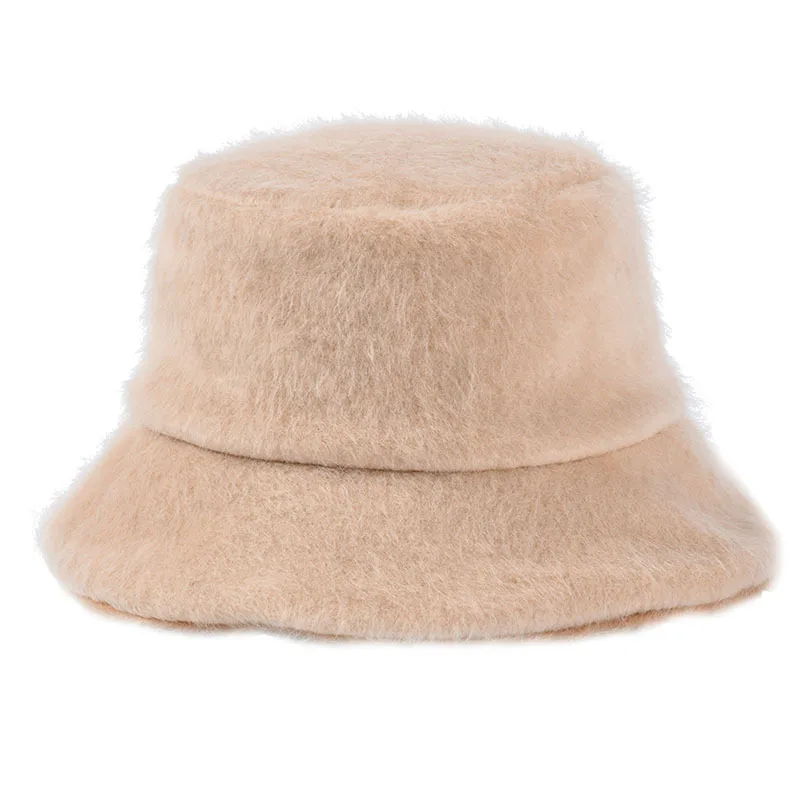 Новинка 2019 женские зимние шапки Faxu норка бархат две стороны Панама одноцветные