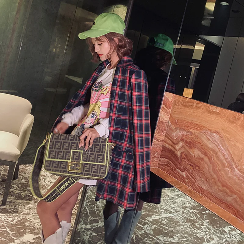 Модные куртки с блестками для осени 2020 женские блейзеры в клетку|Женские пиджаки|