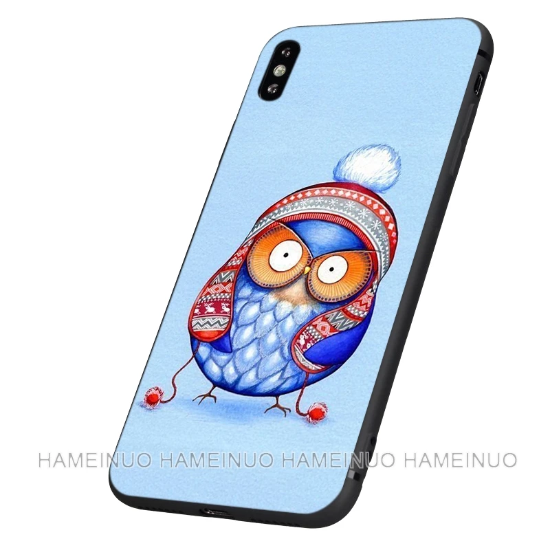 black tpu case for iphone 5 5s se 2020 6 6s 7 8 plus x 10 case silicone cover for iphone xr xs 11 pro max case colorful owls free global shipping